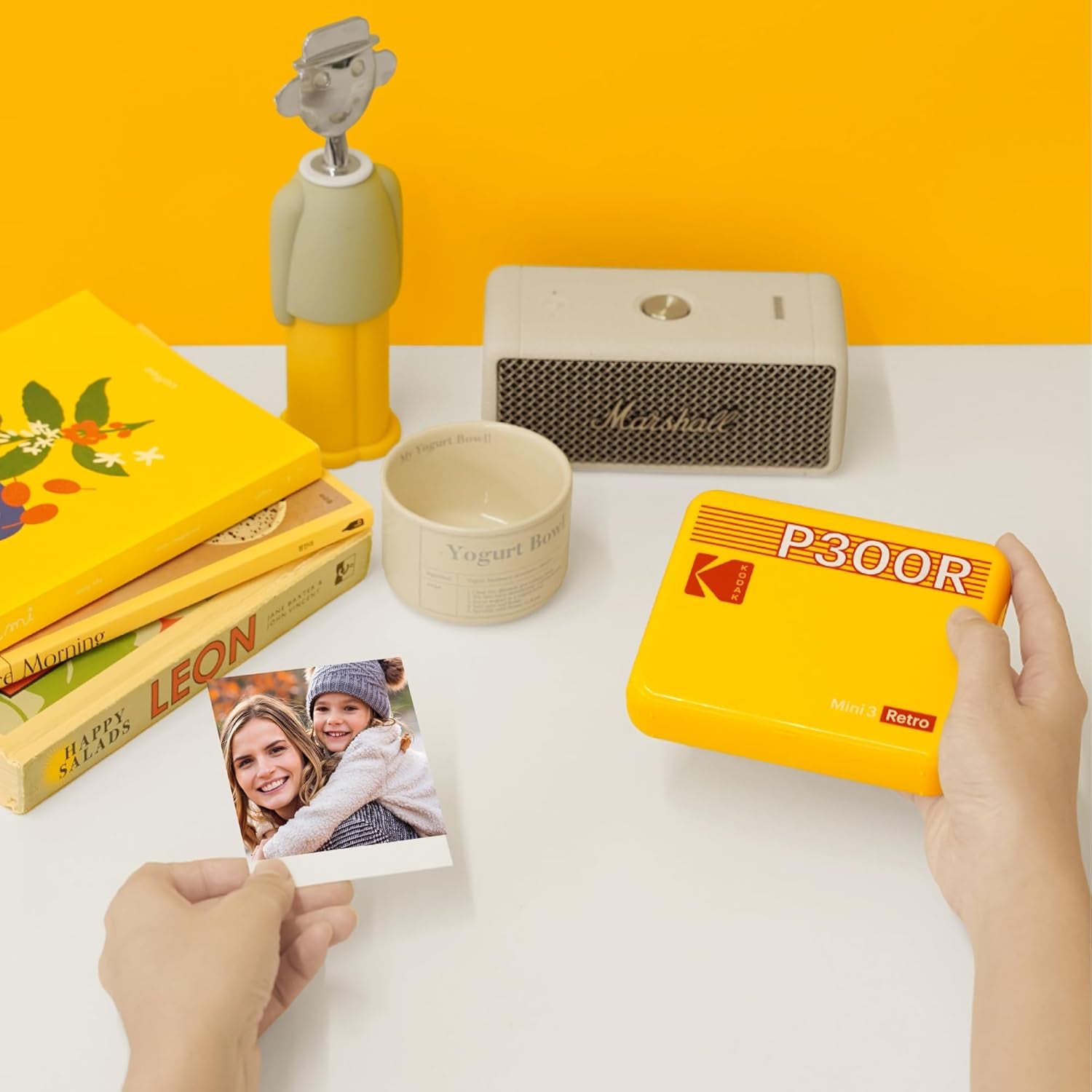 Mini 3 Retro 4PASS Portable Photo Printer (3X3 Inches) + 8 Sheets, Black
